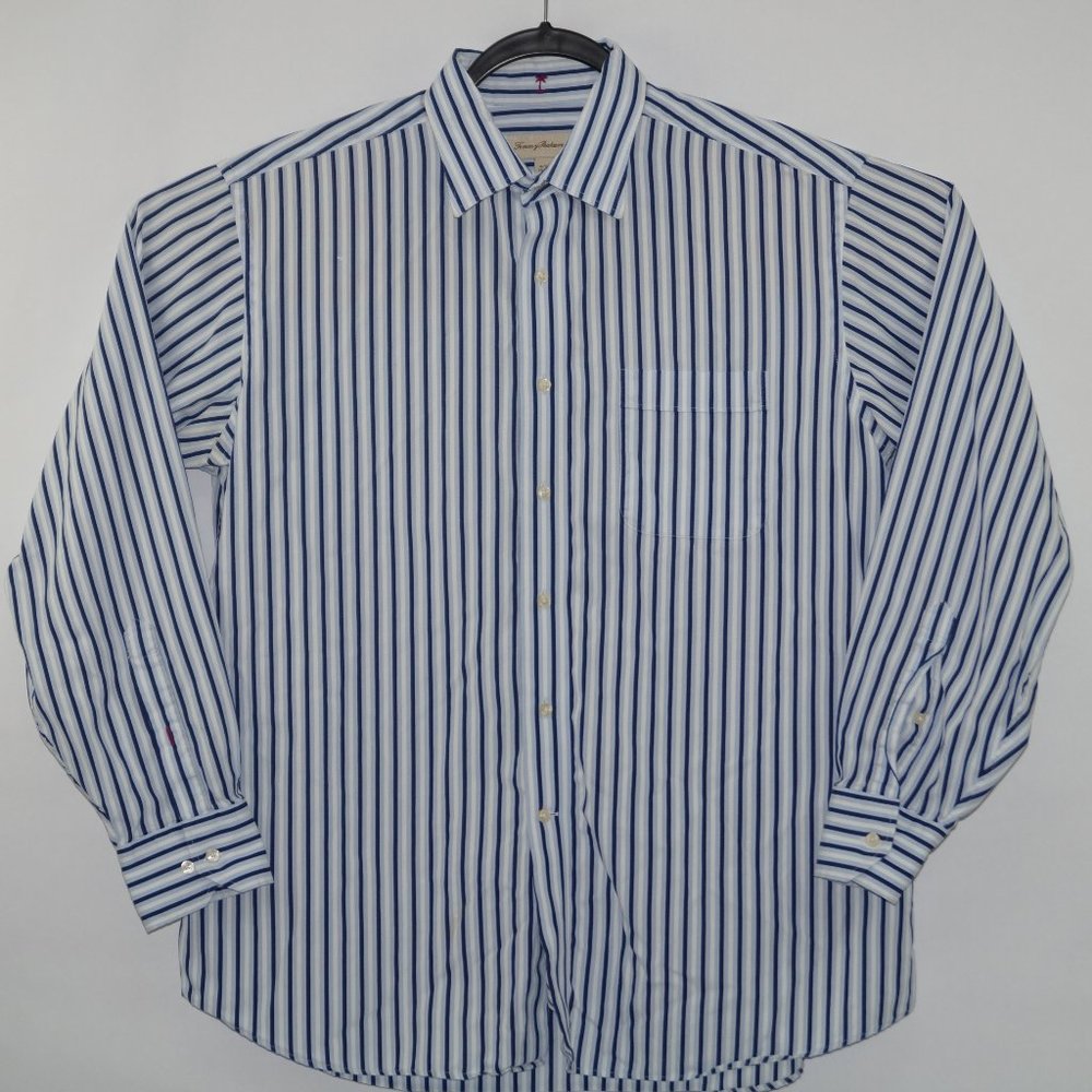 Tommy Bahama Men's Stripe Blue/White Shirt Sz 16.5